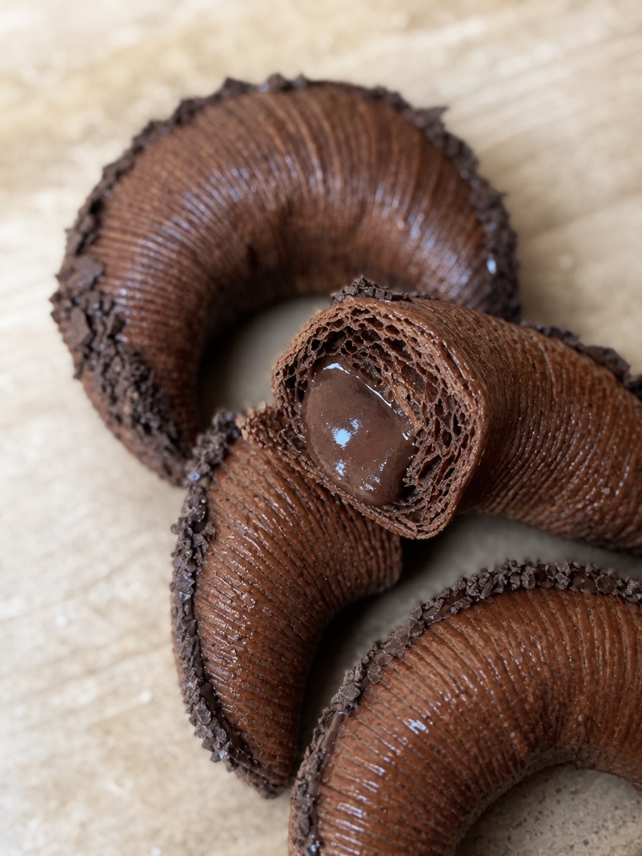 Croissant Gazelle Chocolat, à la coupe